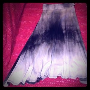 Black tie dye maxi skirt